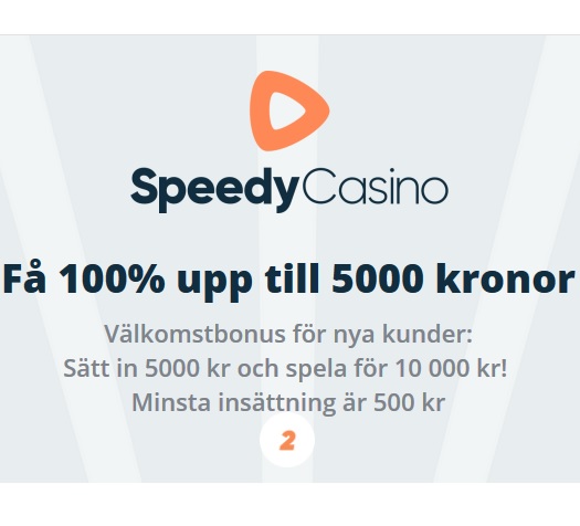 Hämta 5000 kr bonus på Speedy Casino!